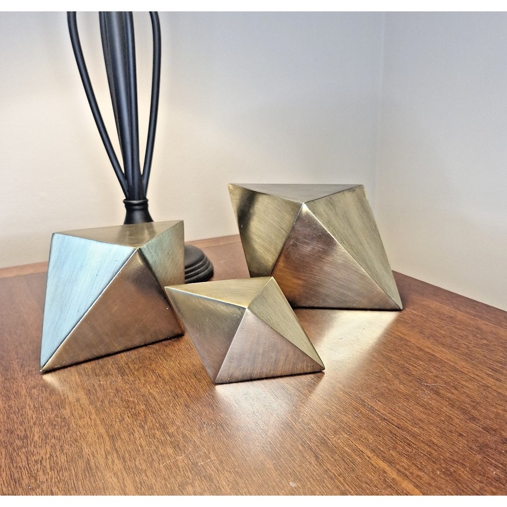 Uttermost Rhombus Champagne Brass Diamond Heavy Decor Accent Group 3 Sizes 20007